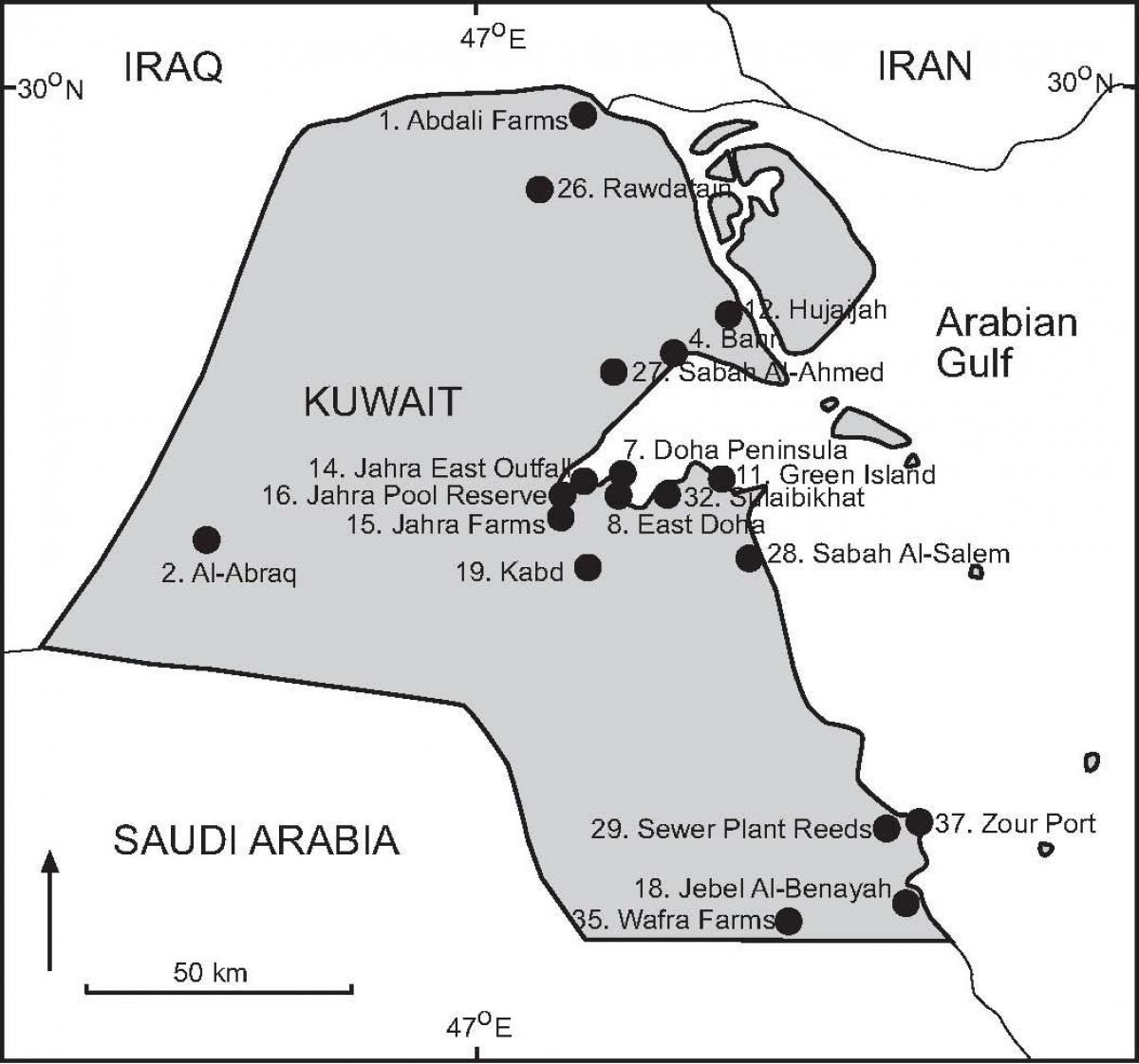 karta över kabd kuwait