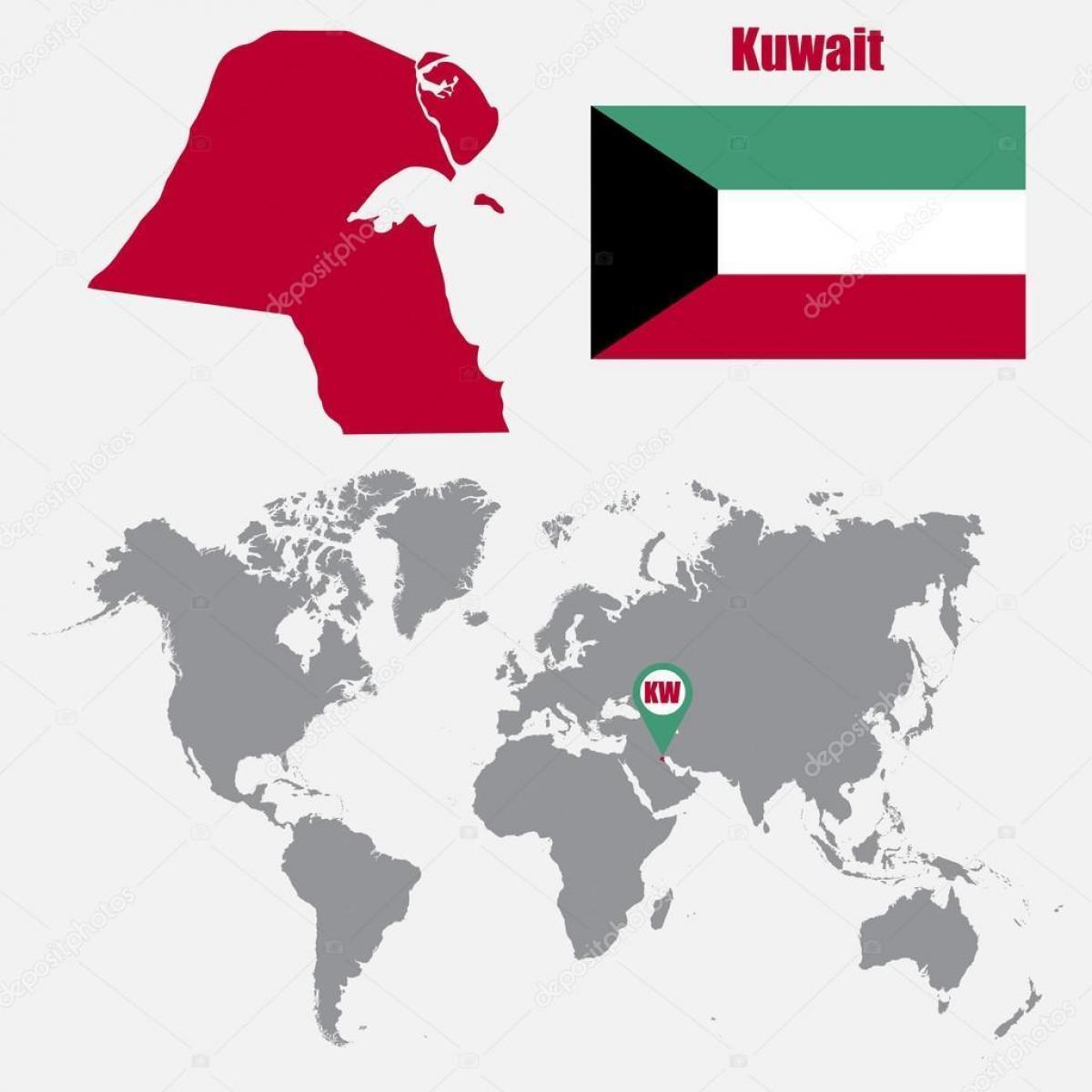 kuwait karta i världen karta