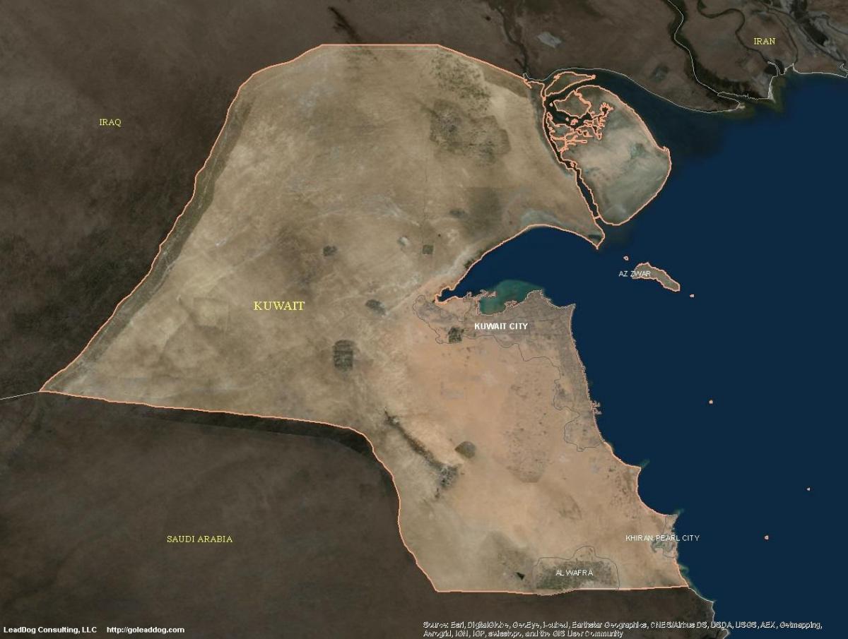 karta över kuwait satellit -