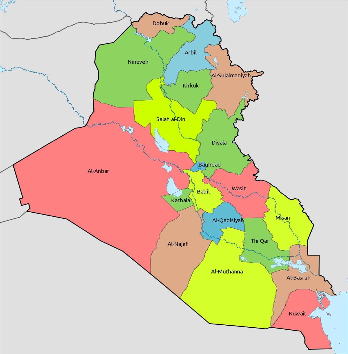 kuwait karta med block