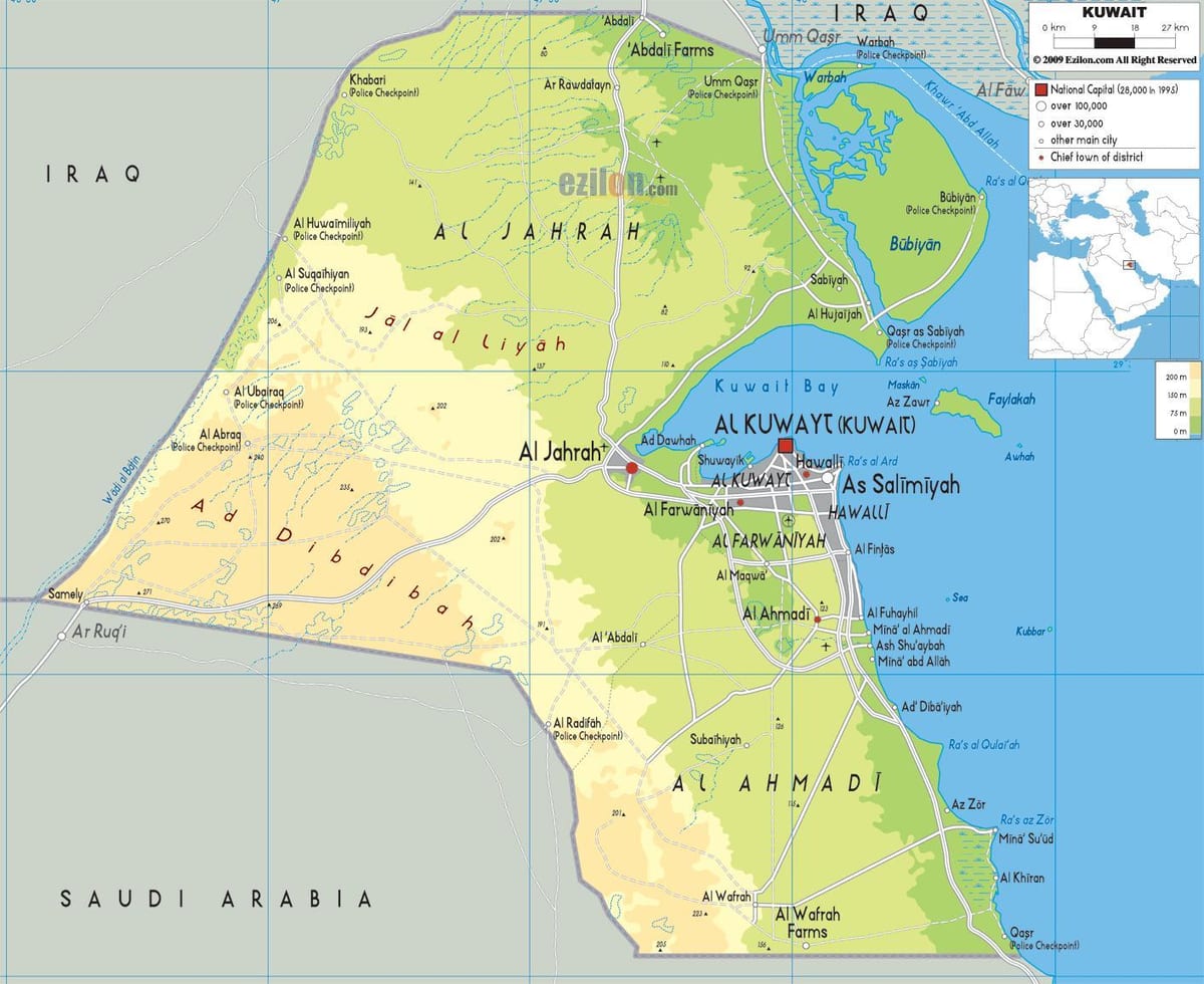 karta över kuwait kommun 