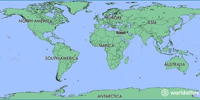 Världskarta i kuwait