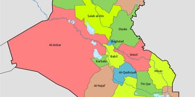 Kuwait karta med block