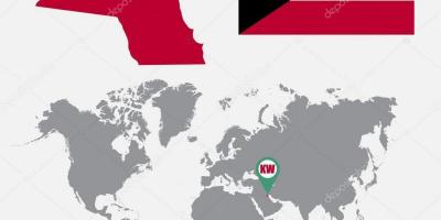 Kuwait karta i världen karta