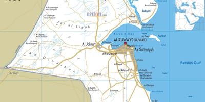 Kuwait city karta över vägar